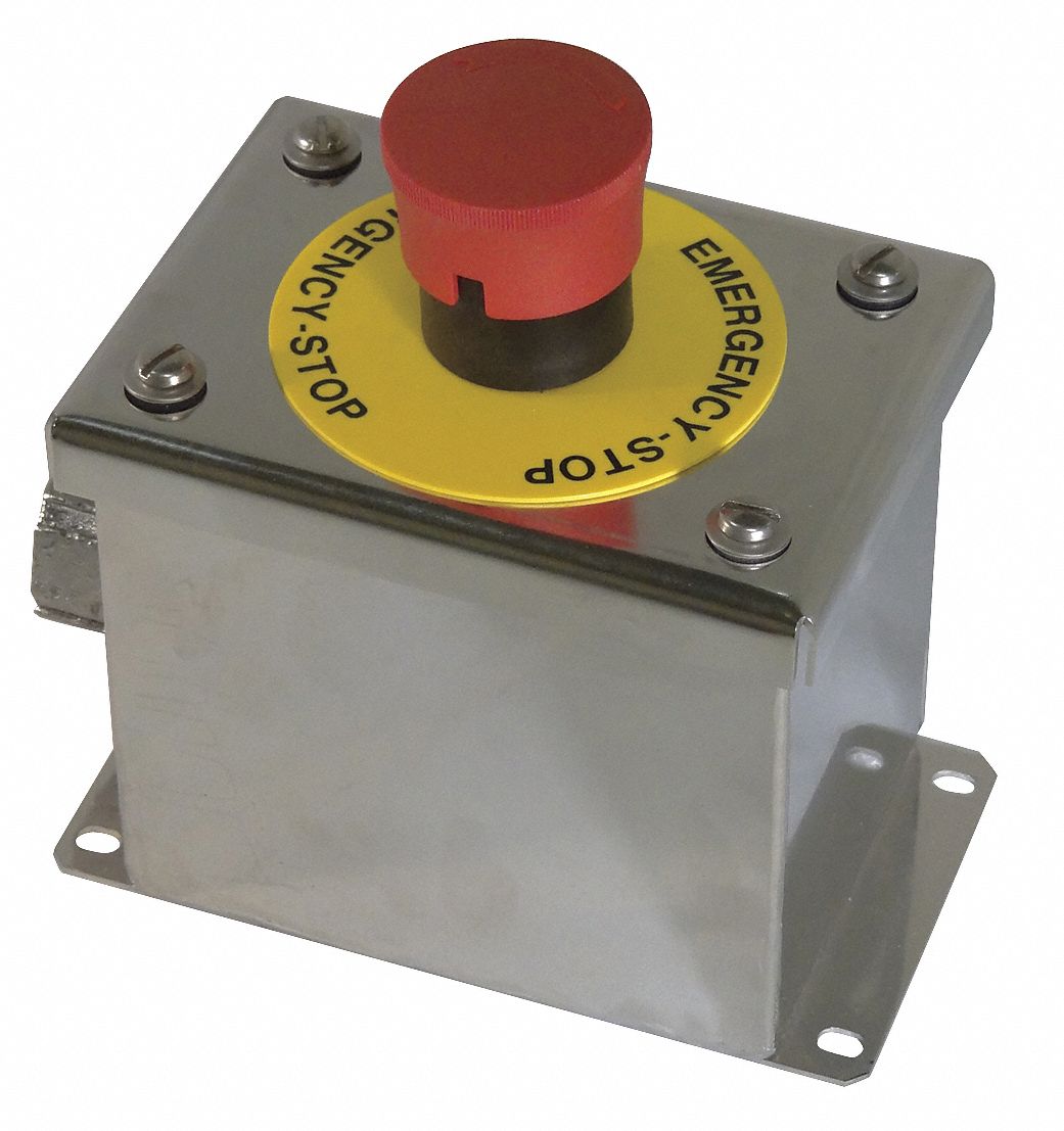 GE Push Button Control Station, 1NC, Emergency Stop, Push Button with