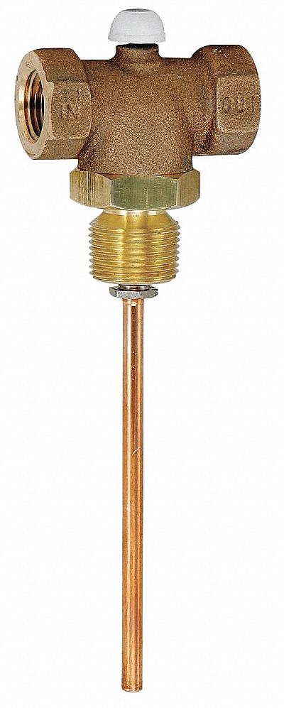 Automatic Temperature Gas Shutoff Valve: MNPT x FNPT, 3/4 in x 3/4 in Connection Size, Bronze