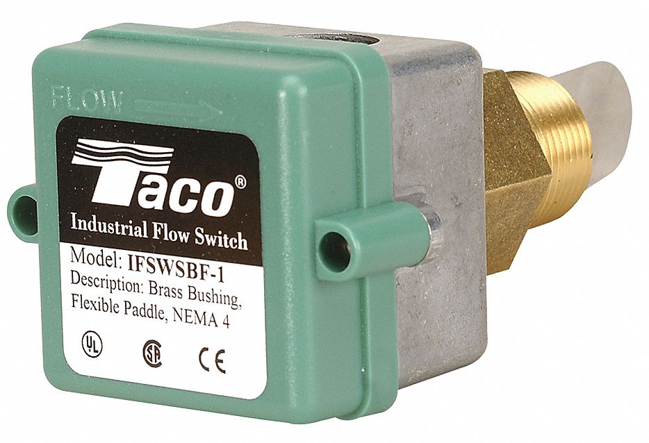 TACO 1 Industrial Flow Switch, Flow Increase 4.5 to 9.5 gpm, Flow