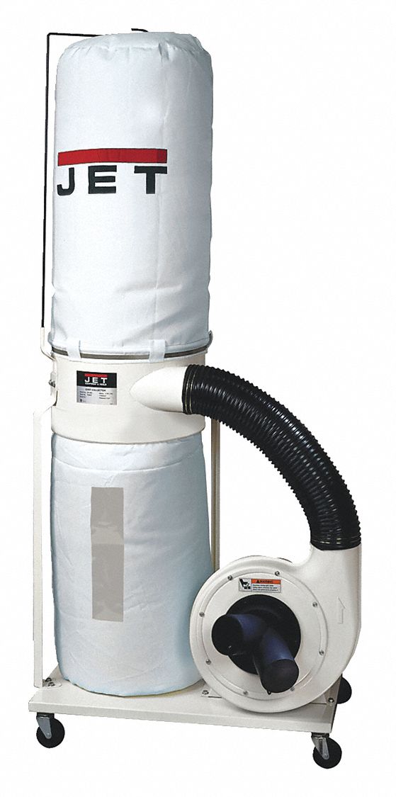 Wood Dust Collector: Single-Stage, 230V AC, 1, 200 cfm