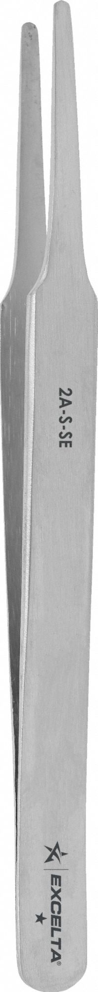 Tweezers: Stainless Steel, Round, Straight Tip