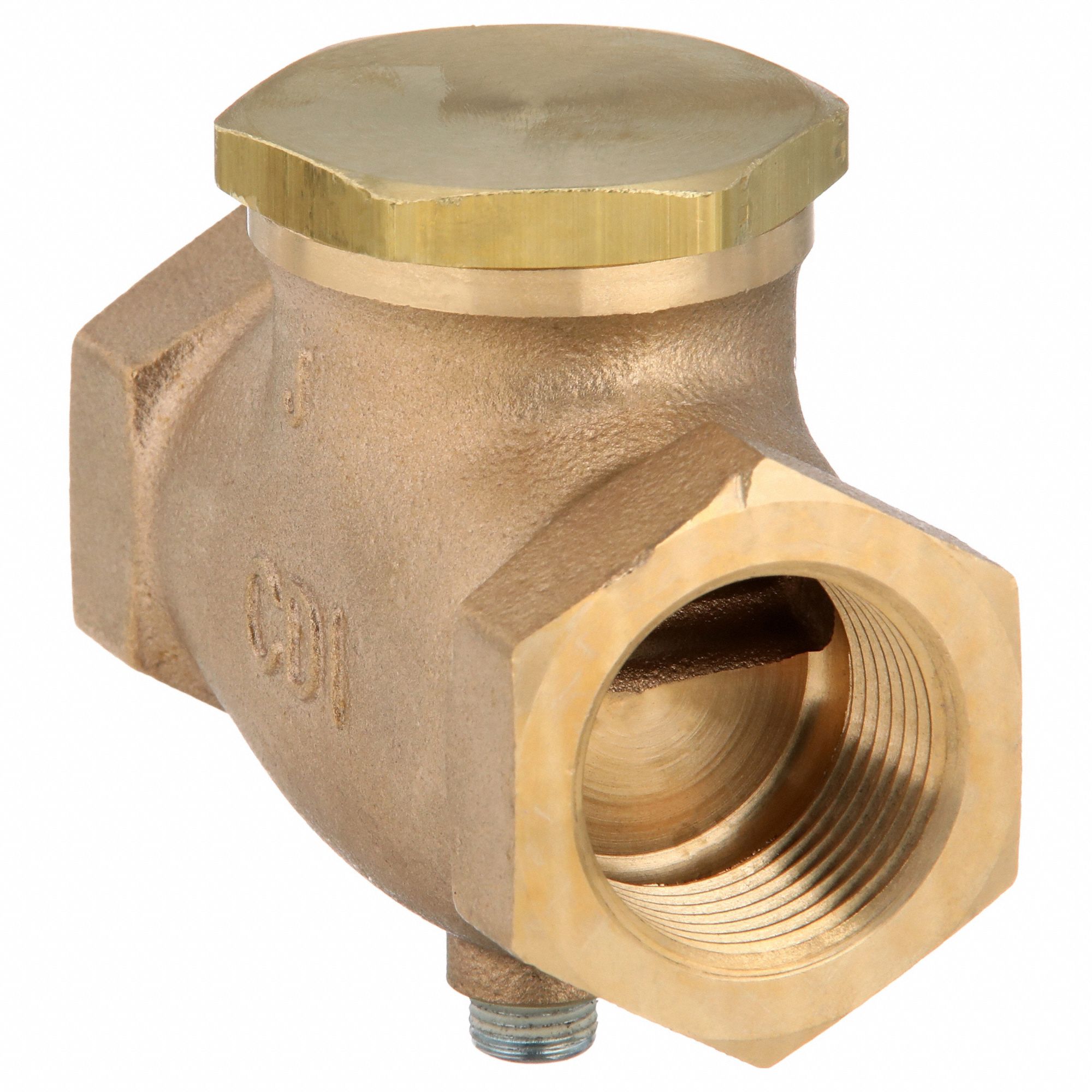 CHECK VALVE, AIR, BRASS, 1 IN NPT THREAD, 1 IN (F)NPT THREAD, 250 PSI MAXIMUM PRESSURE