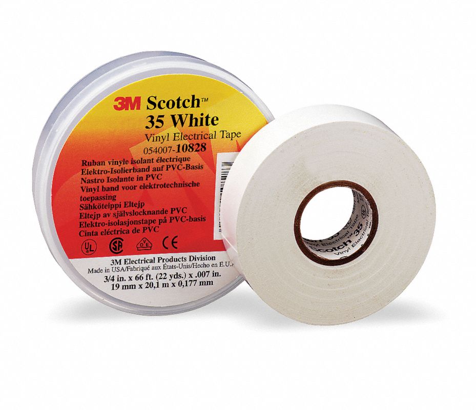 3M Cinta Eléctrica Aislante 35 Blanco Vinilo - 2A228 | 10828 - Grainger