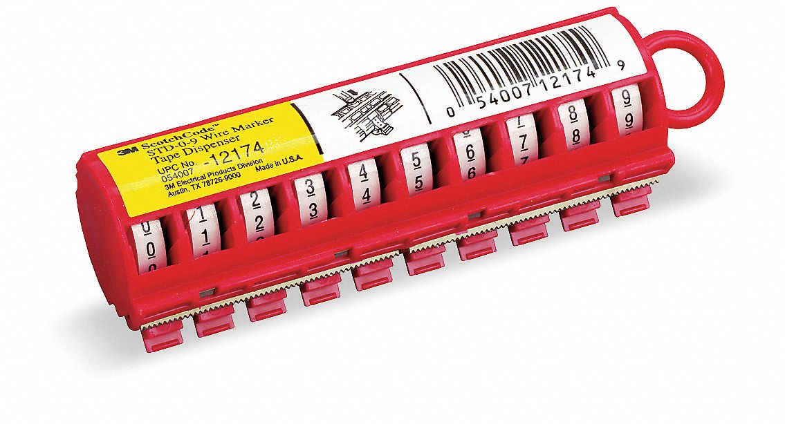 3M Dispensador de Etiquetas para Marcar Cables con Cinta Blanco etiquetas Etiquetas para Marcar Cables - 2A233 | STD-0-9 - México