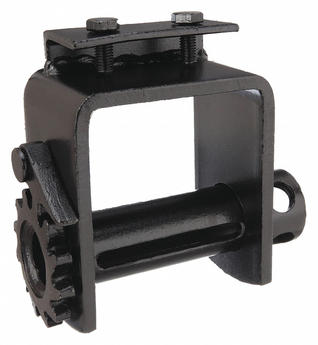 TIE DOWN WINCH, BOLT-ON, 5,000 LB WORKING LOAD LIMIT, 4 IN COMPATIBLE STRAP W MAX., STEEL, BLACK