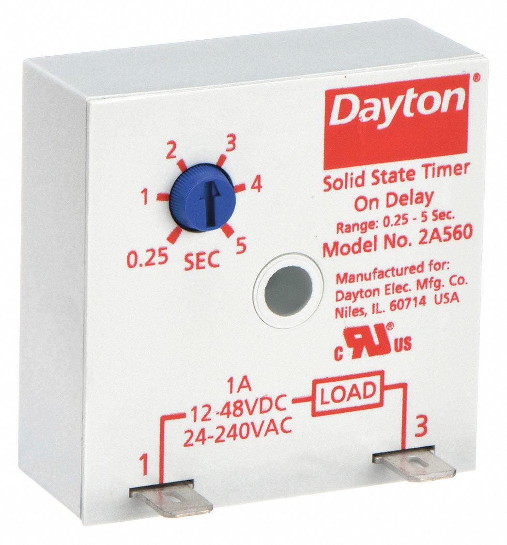 SINGLE FUNCTION ENCAPSULATED TIMING RELAY, SURFACE RELAY MOUNTING, 12 TO 48V DC/24 TO 240V AC