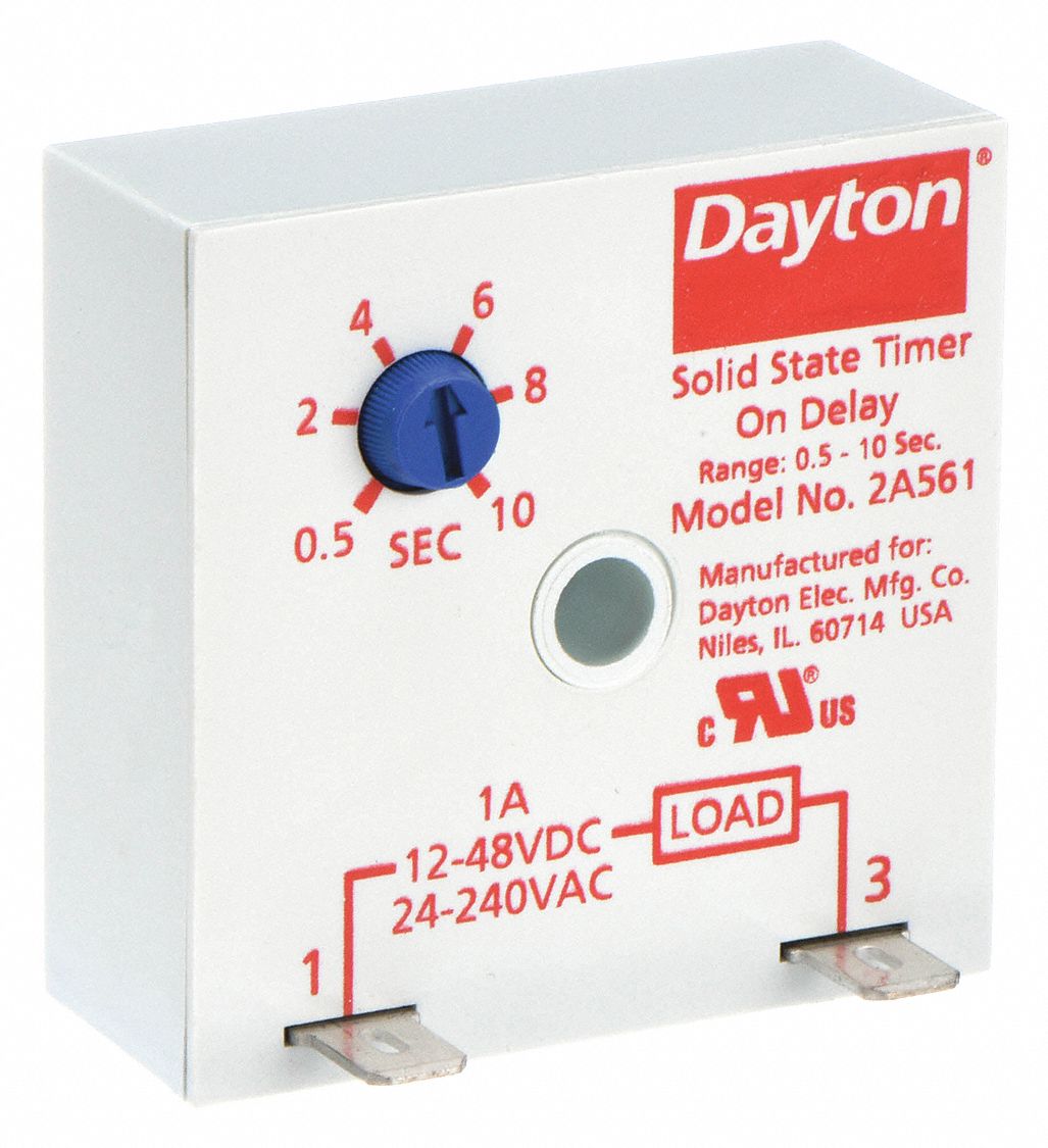 SINGLE FUNCTION ENCAPSULATED TIMING RELAY, SURFACE RELAY MOUNTING, 12 TO 48V DC/24 TO 240V AC