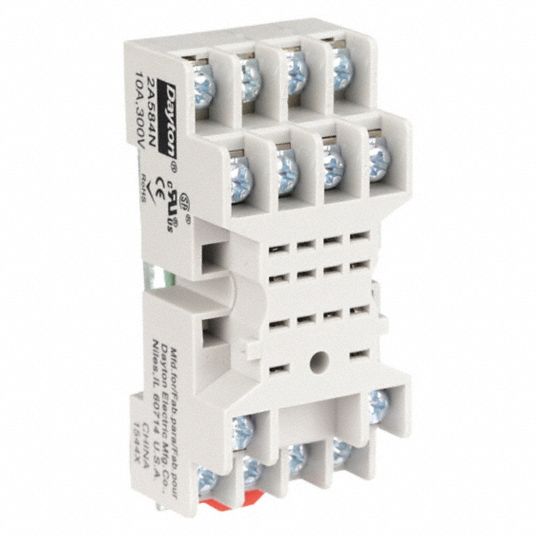 DAYTON Relay Socket: 10 A Rating, DIN-Rail & Surface Socket Mounting, 14  Pins, G Socket, Elevator