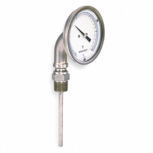 ASHCROFT Analog Dial Thermometer, Stem Length 4 in 2A61530EI60L040 0