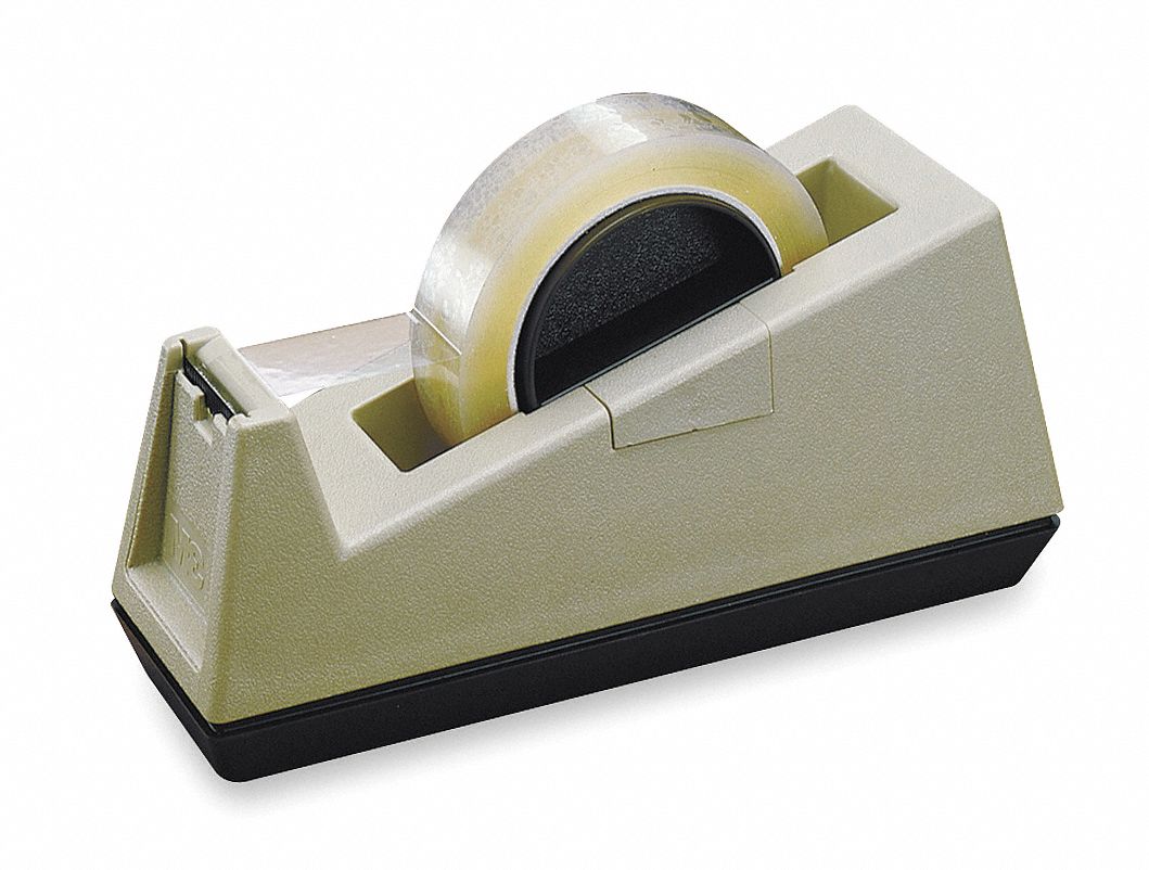 SCOTCH Plastic Desktop Tape Dispenser for 1 in Self Adhesive Tapes, Tan