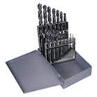 JOBBER DRILL BIT SET, 15 PIECE, STEAM OXIDE, 118 °  POINT ANGLE, 1/16 IN-1/2 IN DIA, HIGH-SPEED STEEL