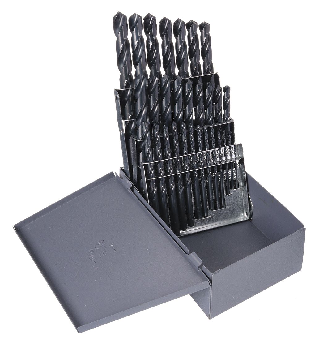 REDUCED SHANK DRILL BIT SET, 118 °  DRILL BIT POINT ANGLE, RADIAL POINT, HSS