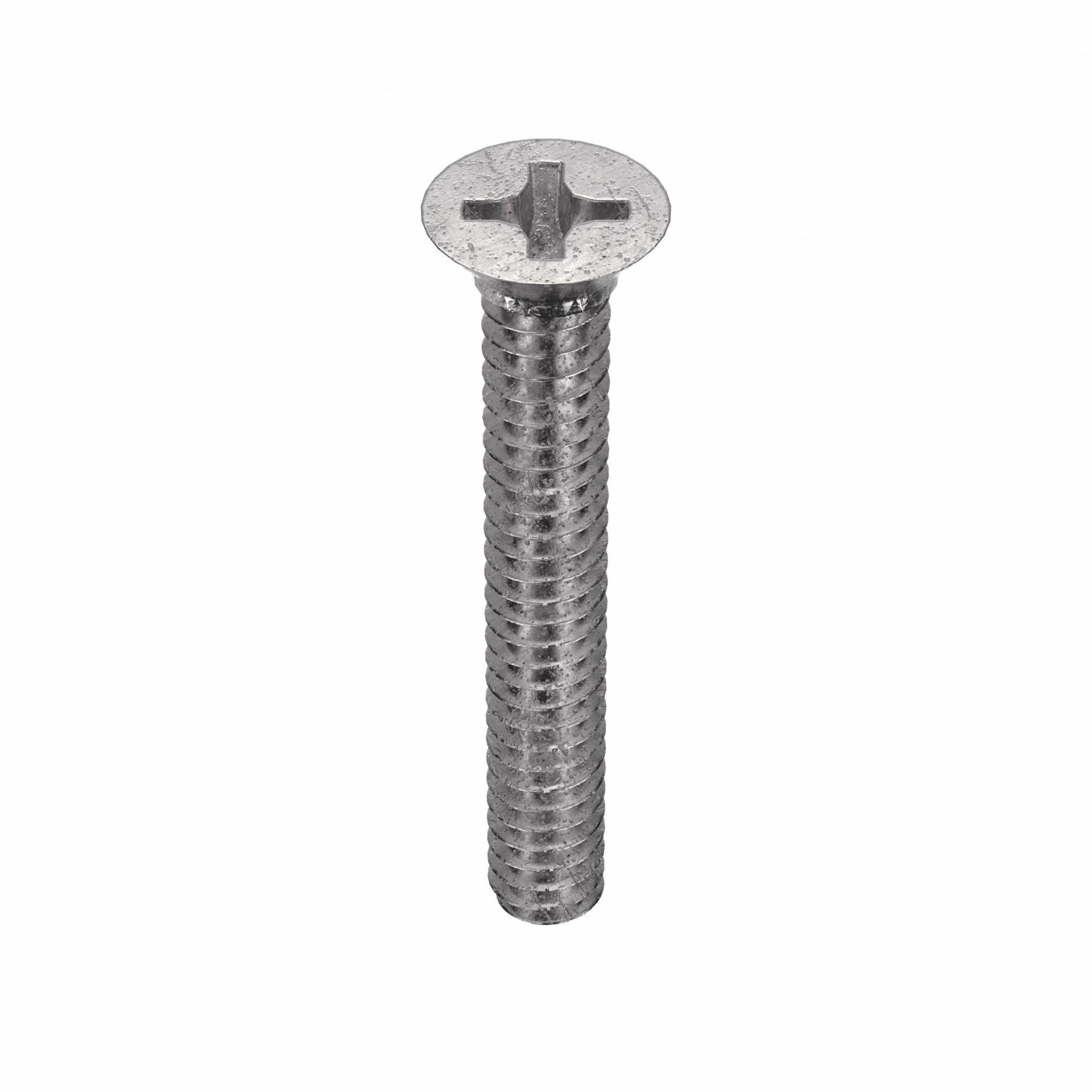VIS DE MÉCANIQUE,NO6-32, 1PO L,INOX 18/8,LISSE, PLATE, CRUCIFORME,POUCE,100PQ