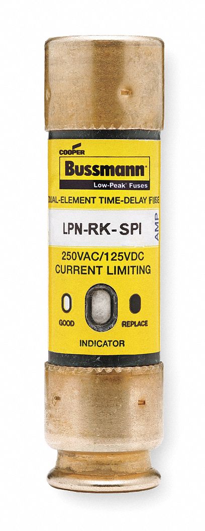 Fuse: Class RK1, LPN-RK-SPI Series, Time-Delay, 35 A, 250 V AC, 125 V DC, Indicating