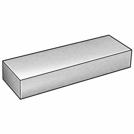 110 Copper Rectangular Bar: 1 in x 6 ft Nominal Size (WxL), 0.38 in Thick,  Mill, Cold Finished, O