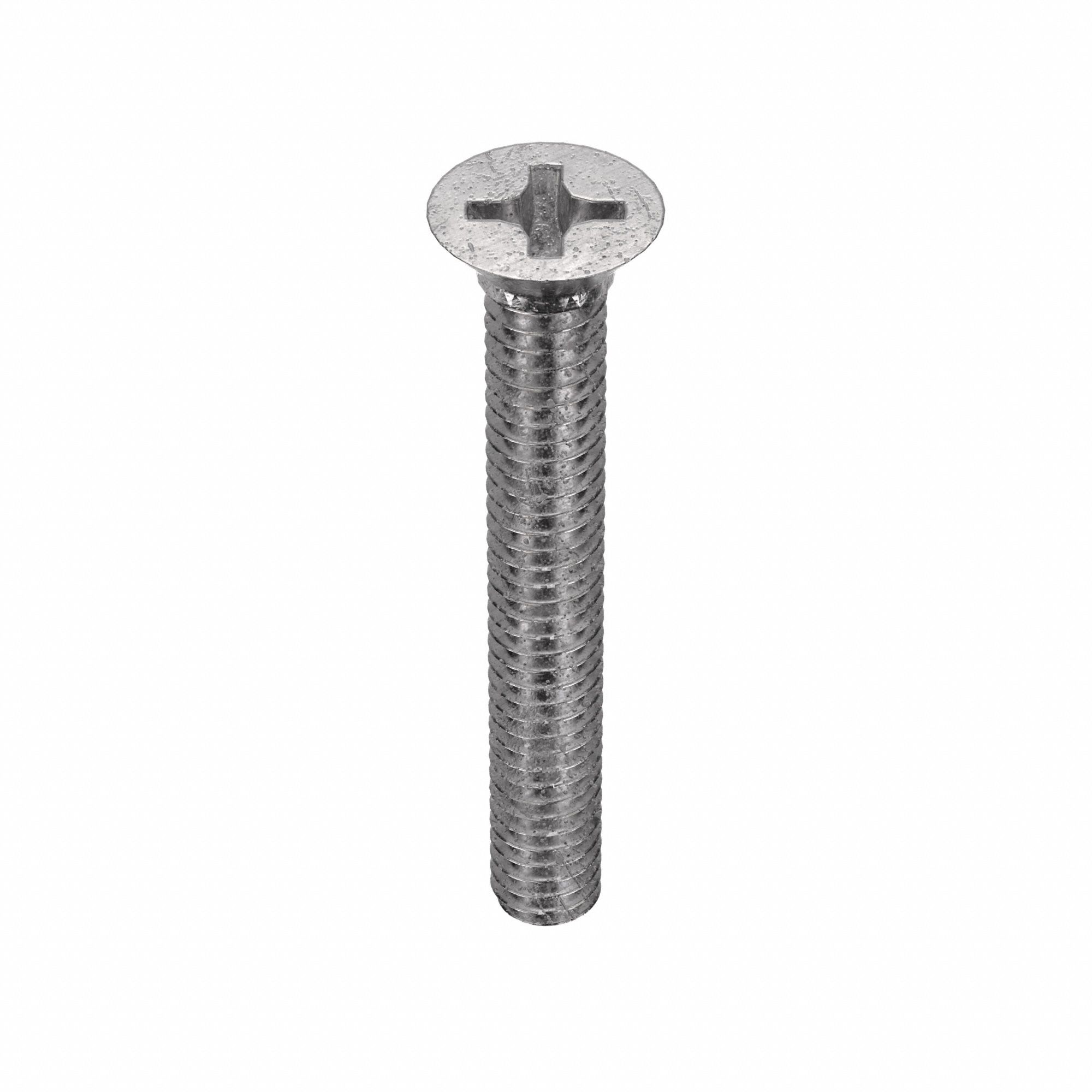 MACHINE SCREW, #8-32 THREAD, 1 IN L, 18-8 SS, PLAIN FINISH, FLAT, PHILLIPS, INCH, 100 PK