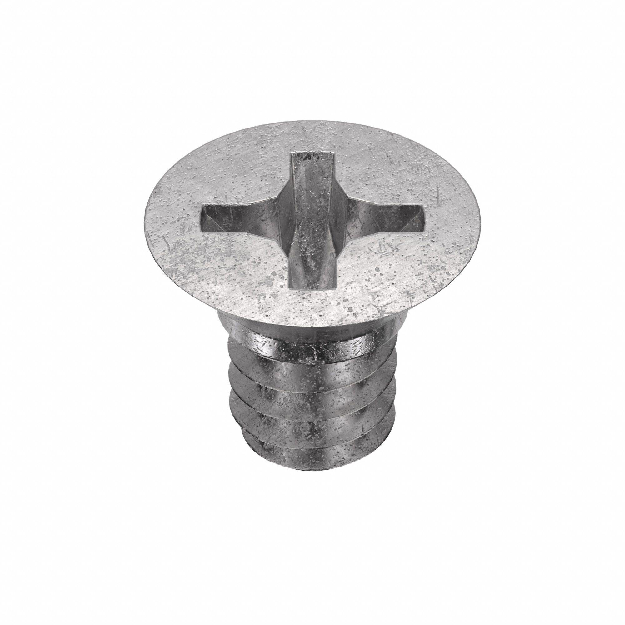 Machine Screw: #10-24 Thread Size, 5/16 in Lg, 18-8, Stainless Steel, Plain, Flat, Phillips, 100 PK