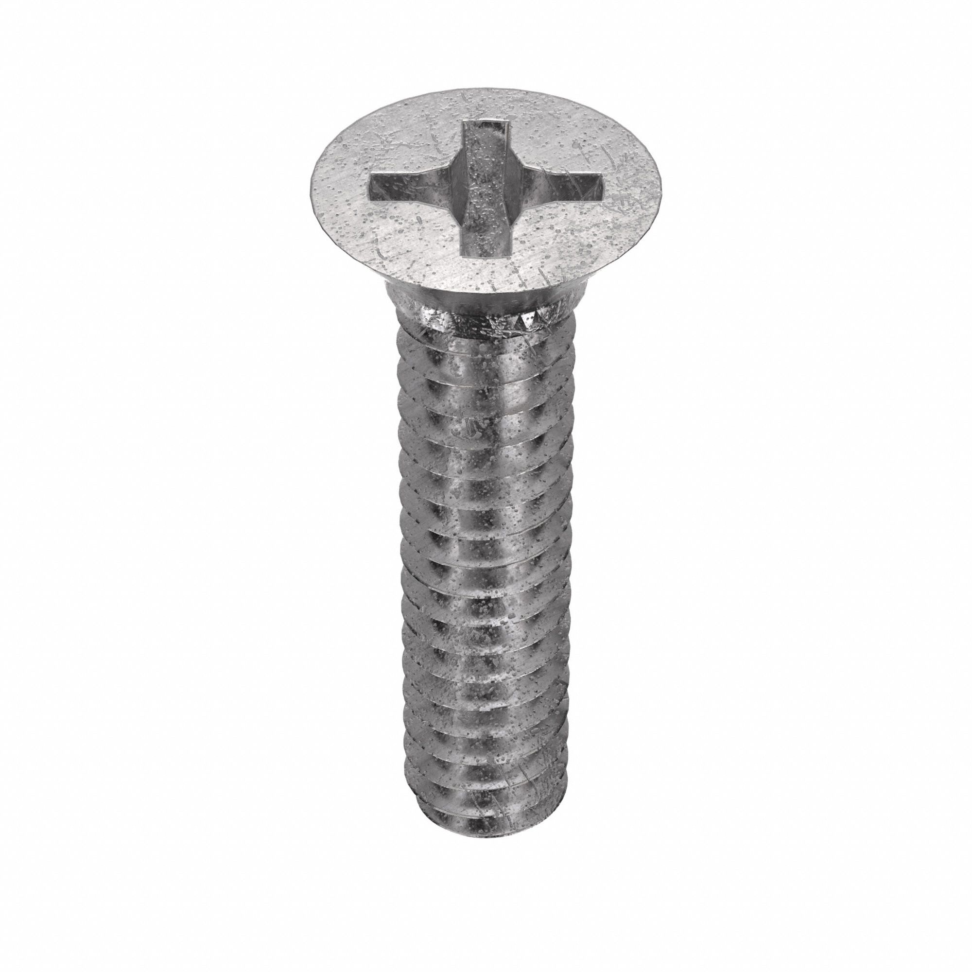 MACHINE SCREW, #10-24 THREAD, ⅞ IN L, 18-8 SS, PLAIN FINISH, FLAT, PHILLIPS, 100 PK