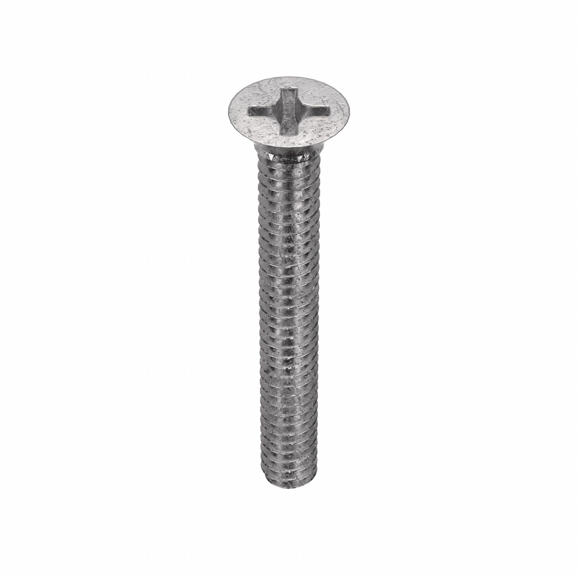 MACHINE SCREW, #10-24 THREAD, 1½ IN L, 18-8 SS, PLAIN FINISH, FLAT, PHILLIPS, 100 PK