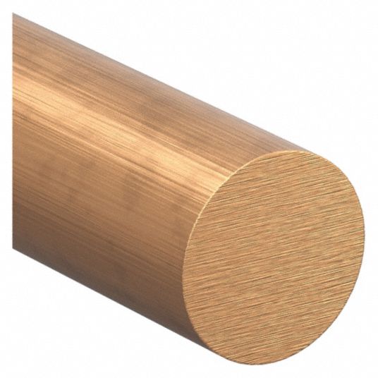 360 Brass Rod: 2 in Outside Dia, 12 in Overall Lg, H02, Mill, 45,000 psi  Yield Strength