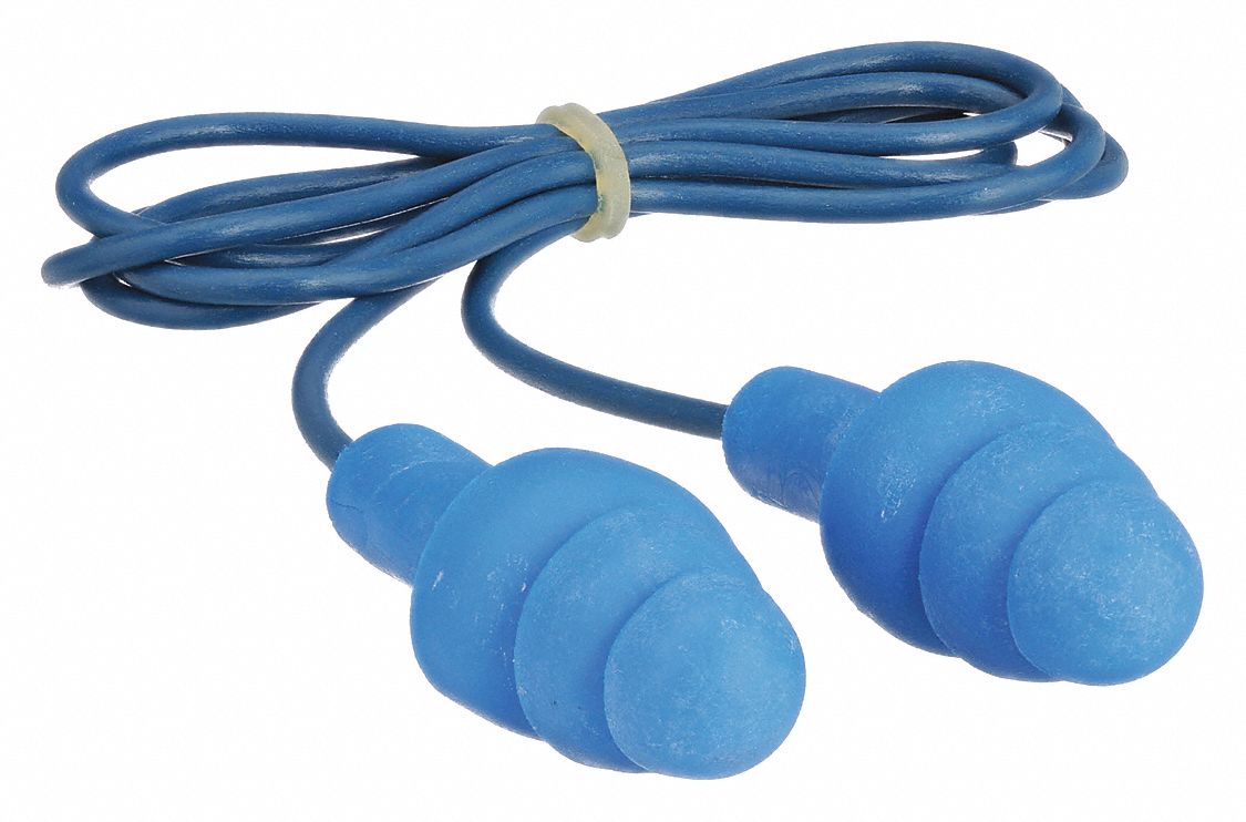 EARPLUGS, REUSABLE, ABS/ELASTOMERIC POLYMER, MEDIUM, 3-FLANGED, 25DB, CORDED, CSA