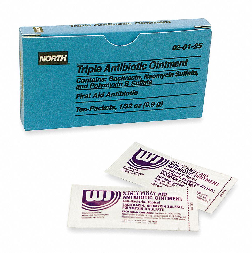 HONEYWELL NORTH Antibiotics, Ointment, Box, Wrapped Packets, 0.030 oz