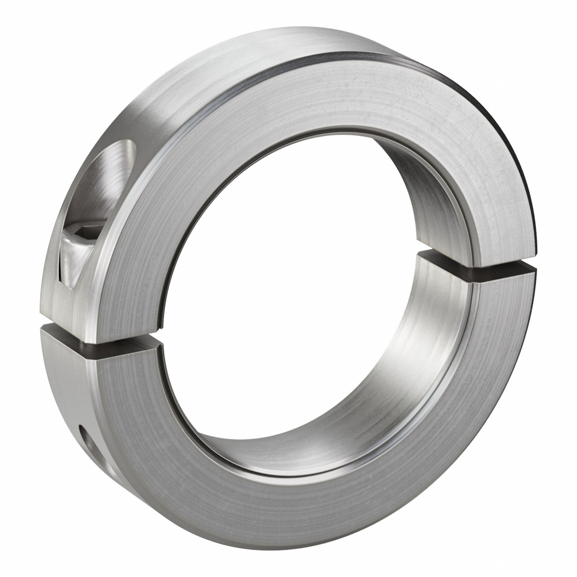 Shaft Collar: 2-Piece, Inch, Round, Clamp On, 2 11/16 in Bore Dia, 303
