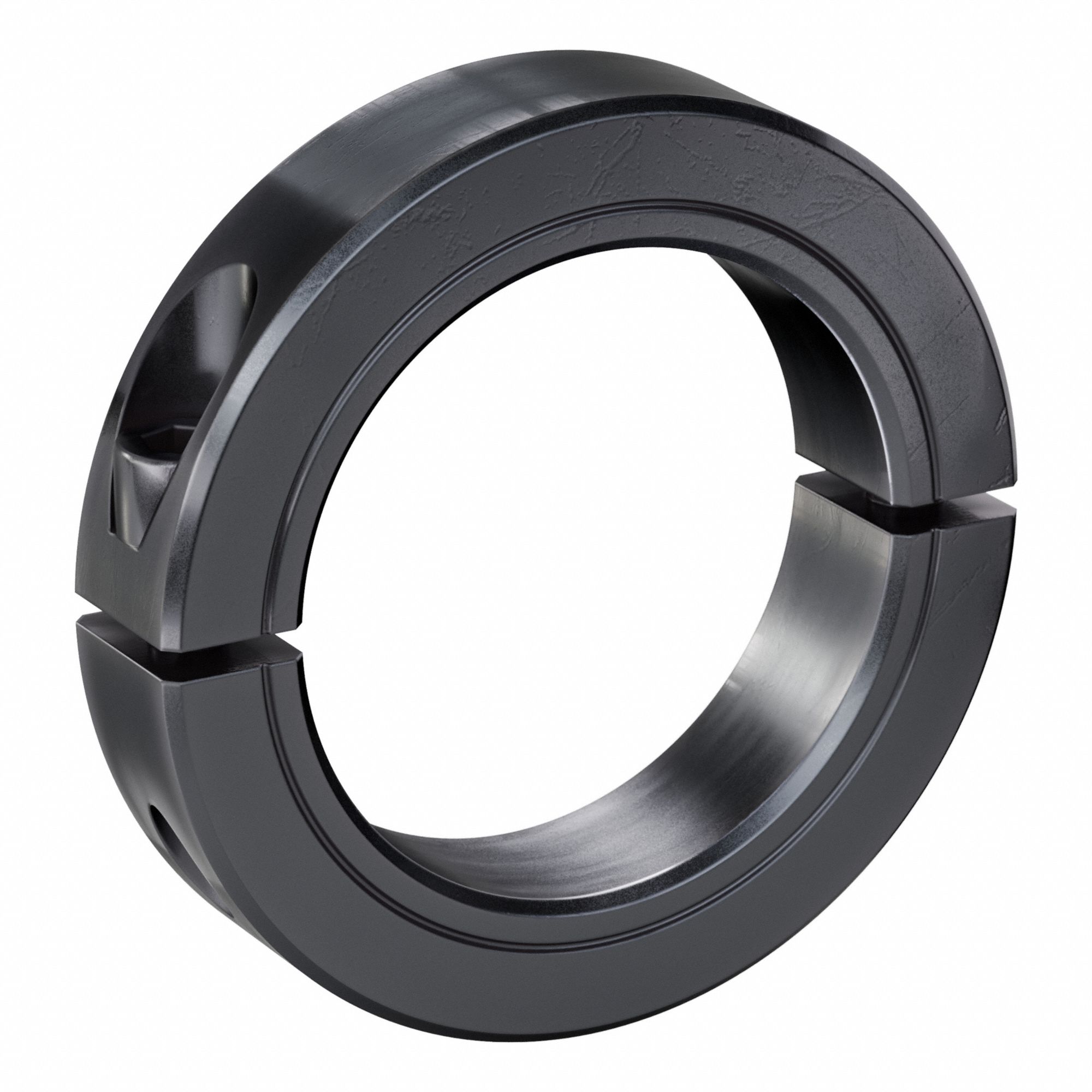 Shaft Collar: 2-Piece, Inch, Round, Clamp On, 2 3/4 in Bore Dia, Carbon Steel