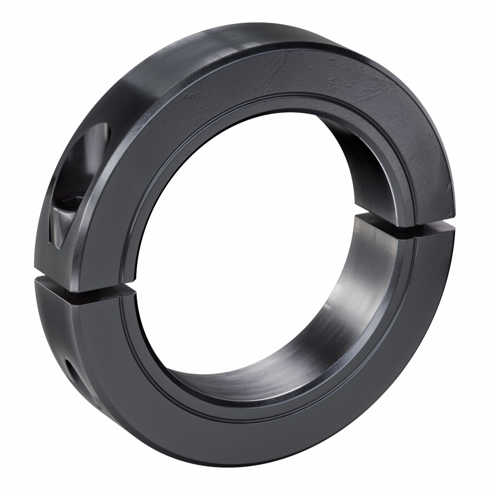 Shaft Collar: 2-Piece, Inch, Round, Clamp On, 2 7/8 in Bore Dia, Carbon Steel