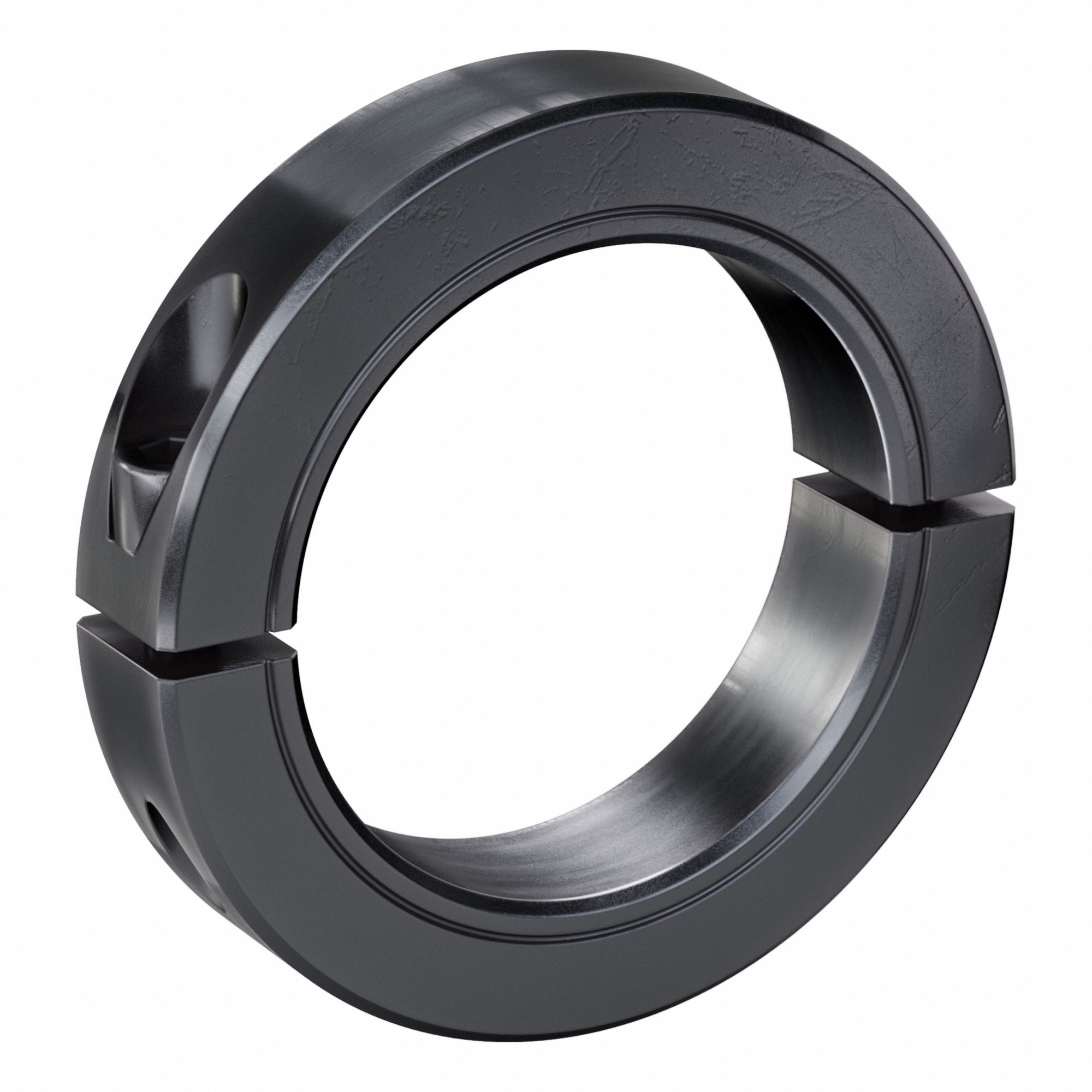 Shaft Collar: 2-Piece, Inch, Round, Clamp On, 2 15/16 in Bore Dia, Carbon Steel