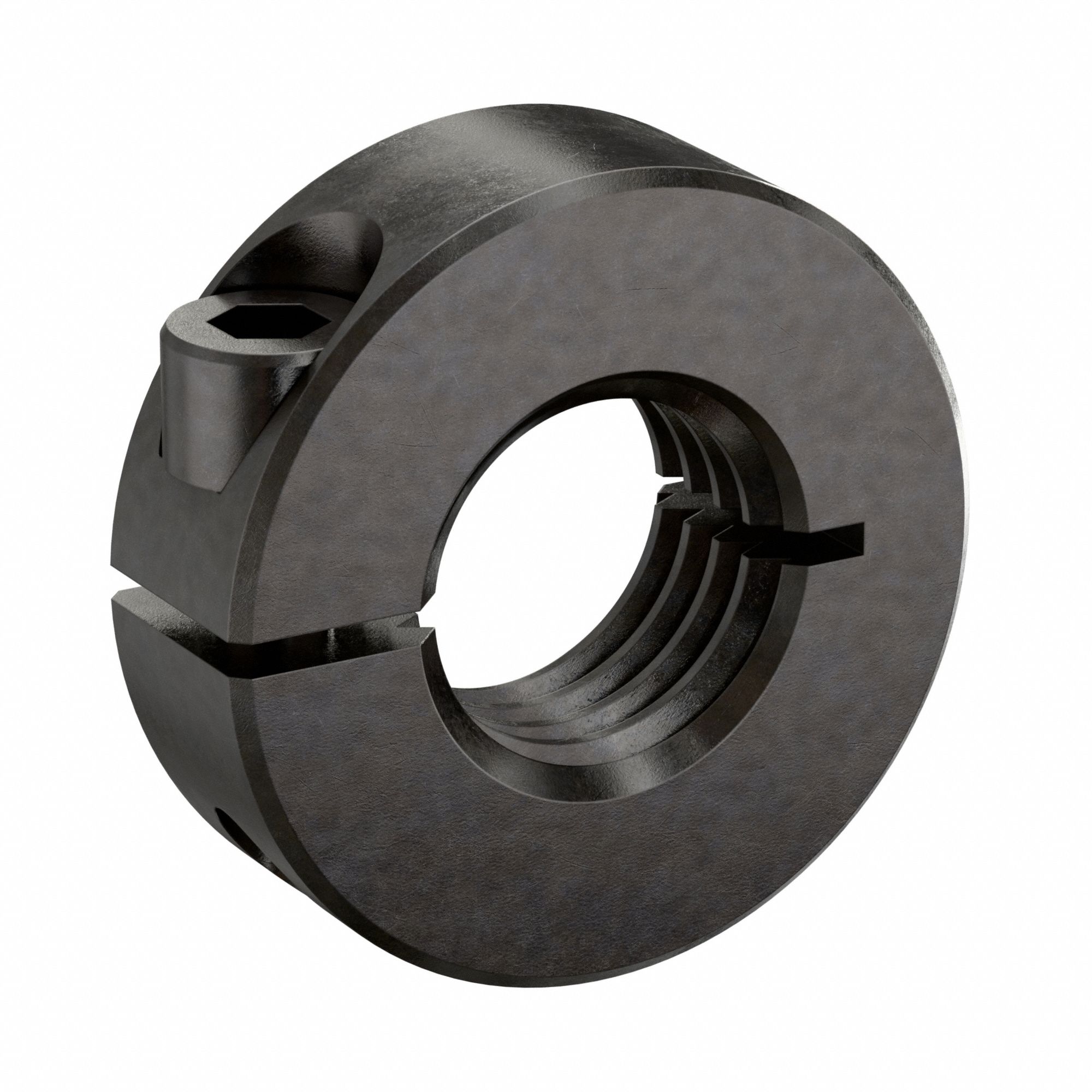 Shaft Collar: 1-Piece, Inch, Threaded, Clamp On, 3/4"-10 Bore Thread Size, 1215
