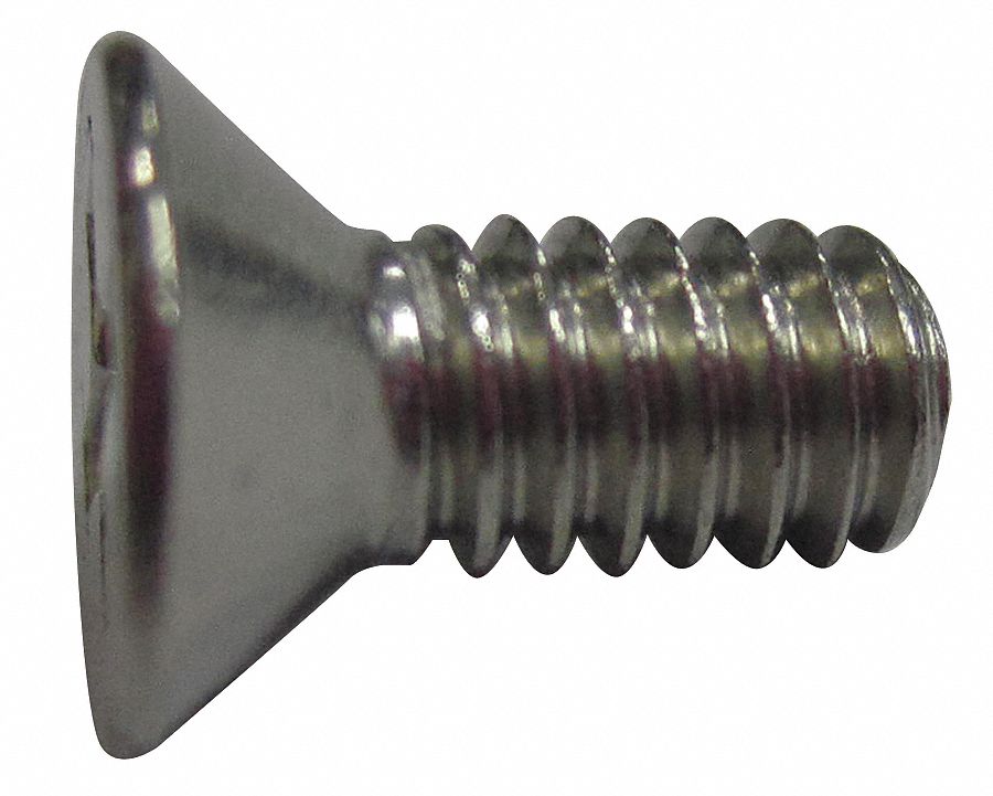 #6-32 Thread Size 82 Degree Flat Head 18-8 Stainless Steel Thread Cutting Screw Plain Finish Phillips Drive 3/8 Length Type F Pack of 100 