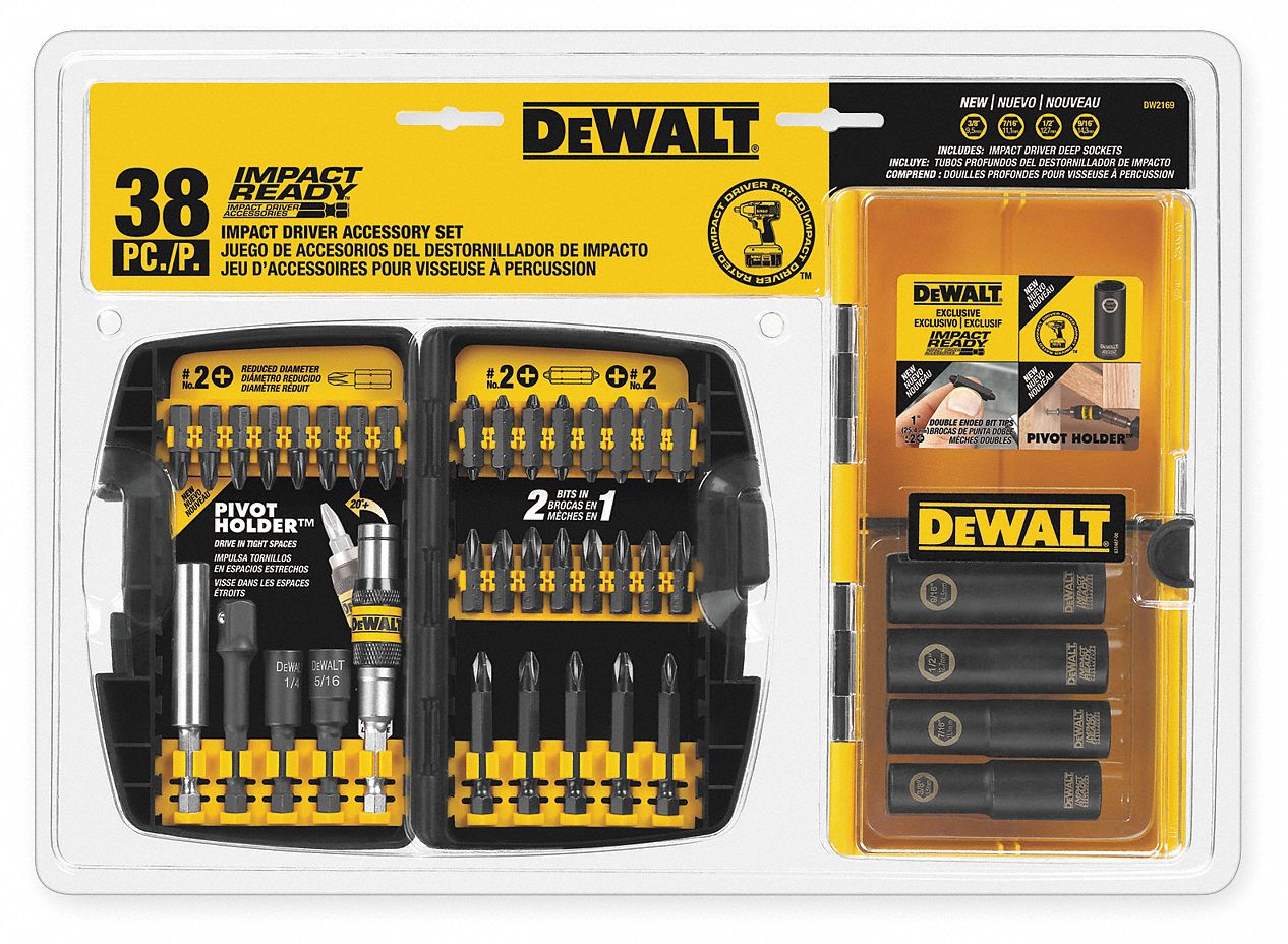 DEWALT Screwdriver Bit Set Screwdriver Bit Set, 38 No. of Pieces, 1/4 in Hex Shank Size, Steel