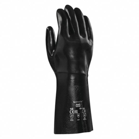 ALPHATEC Chemical Resistant Gloves: 80 mil Glove Thick, 14 in Glove Lg ...