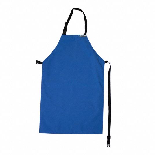 NATIONAL SAFETY APPAREL Cryogenic Apron: Nylon, Bib Apron, 42 in Lg, 24 in  Wd, Blue, 2, 3