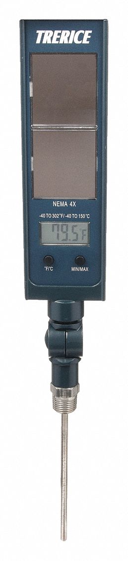 DIGITAL SOLAR-POWERED THERMOMETER, SOLAR, +/-1%/+/-1 °  F (WHICHEVER IS GREATER) ACCURACY, NPT