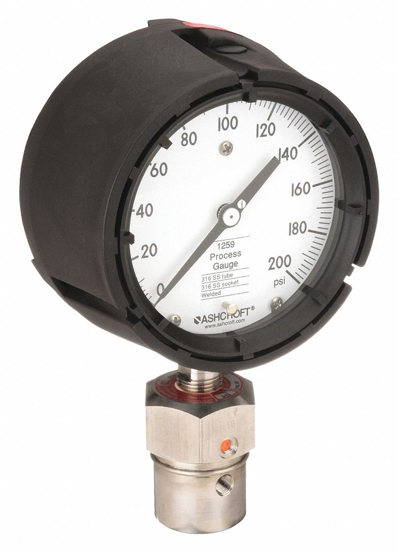ASHCROFT, 0 psi to 200 psi, 1259/311-312, Pressure Gauge