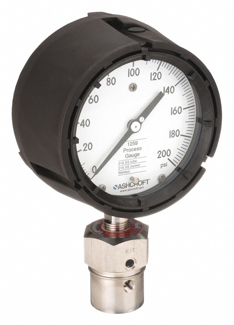 PRESSURE GAUGE,0 TO 300 PSI,4-1/2IN