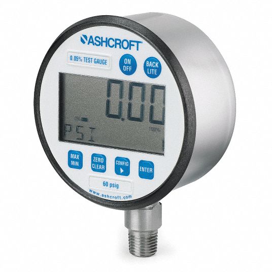 Ashcroft 302089SD02L600#Digital Pressure Gauge, Size 3 in, 600 PSI