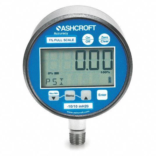 ASHCROFT Digital Vacuum Gauge with Transmitter 0 to 30 psi, 4 to 20mA