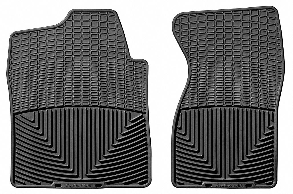 Universal Front Mats: 27.76 in Lg (In.), 17.97 in Wd (In.), Black, 1 Pack Qty