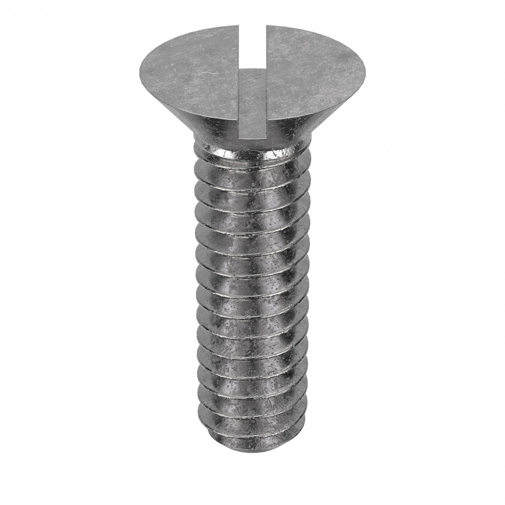 Machine Screw: #2-56 Thread Size, 5/16 in Lg, 18-8, Stainless Steel, Plain, Flat, Slotted, 100 PK