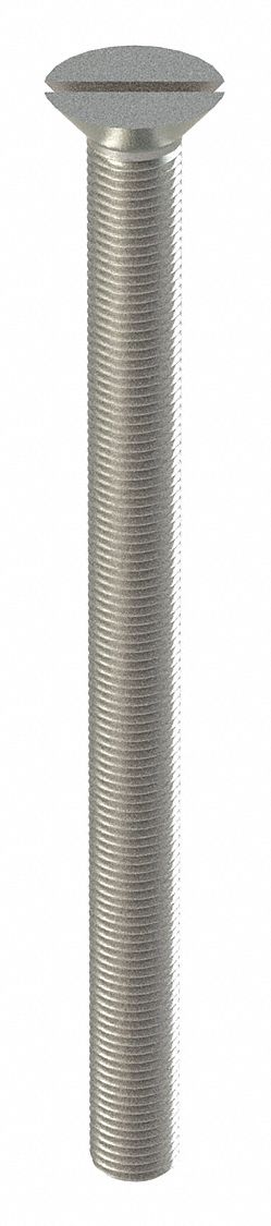 Machine Screw: #4-40 Thread Size, 1 1/2 in Lg, 18-8, Stainless Steel, Plain, Flat, Slotted, 100 PK