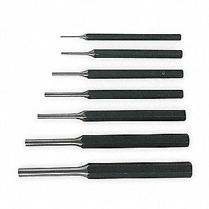 PIN PUNCH SET,1/16 TO 5/16 IN,7 PC
