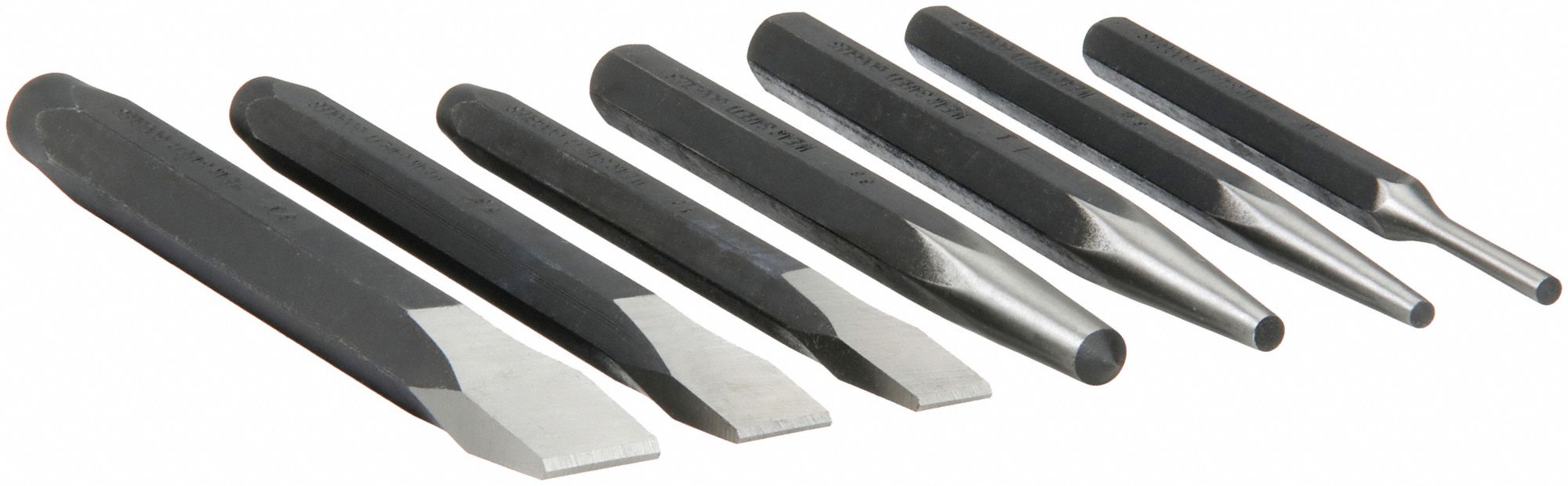 PUNCH AND CHISEL SET,7 PC