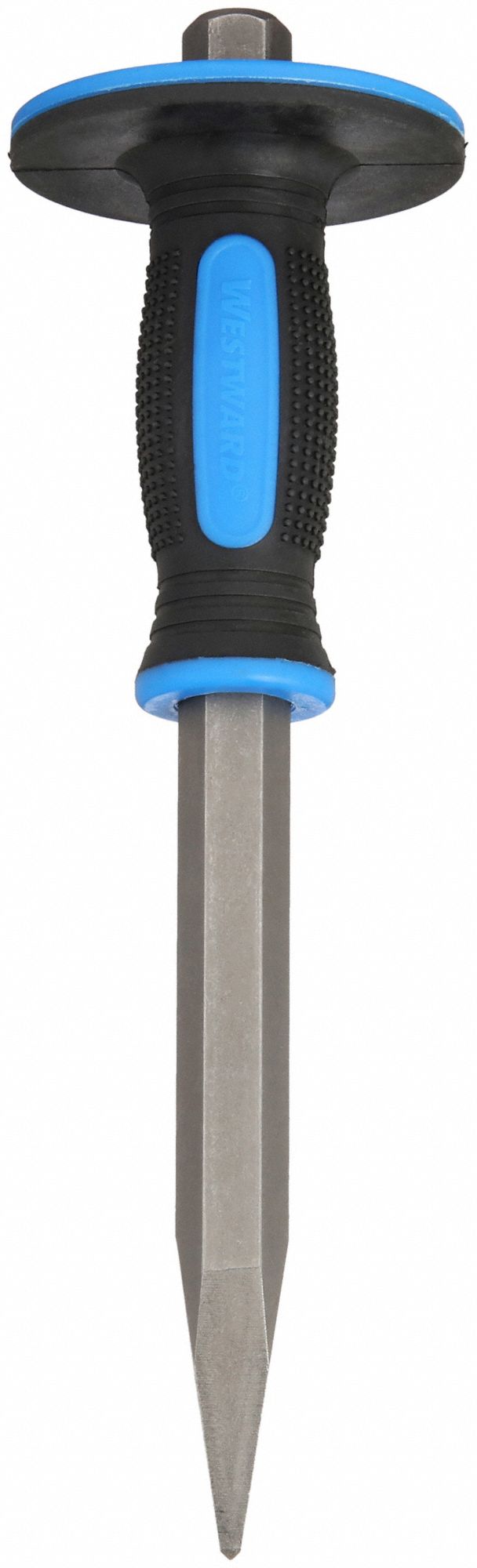BULLPOINT CHISEL, 3/4 IN BLADE W, 12 IN OVERALL L, INCLUDES HANDGUARD