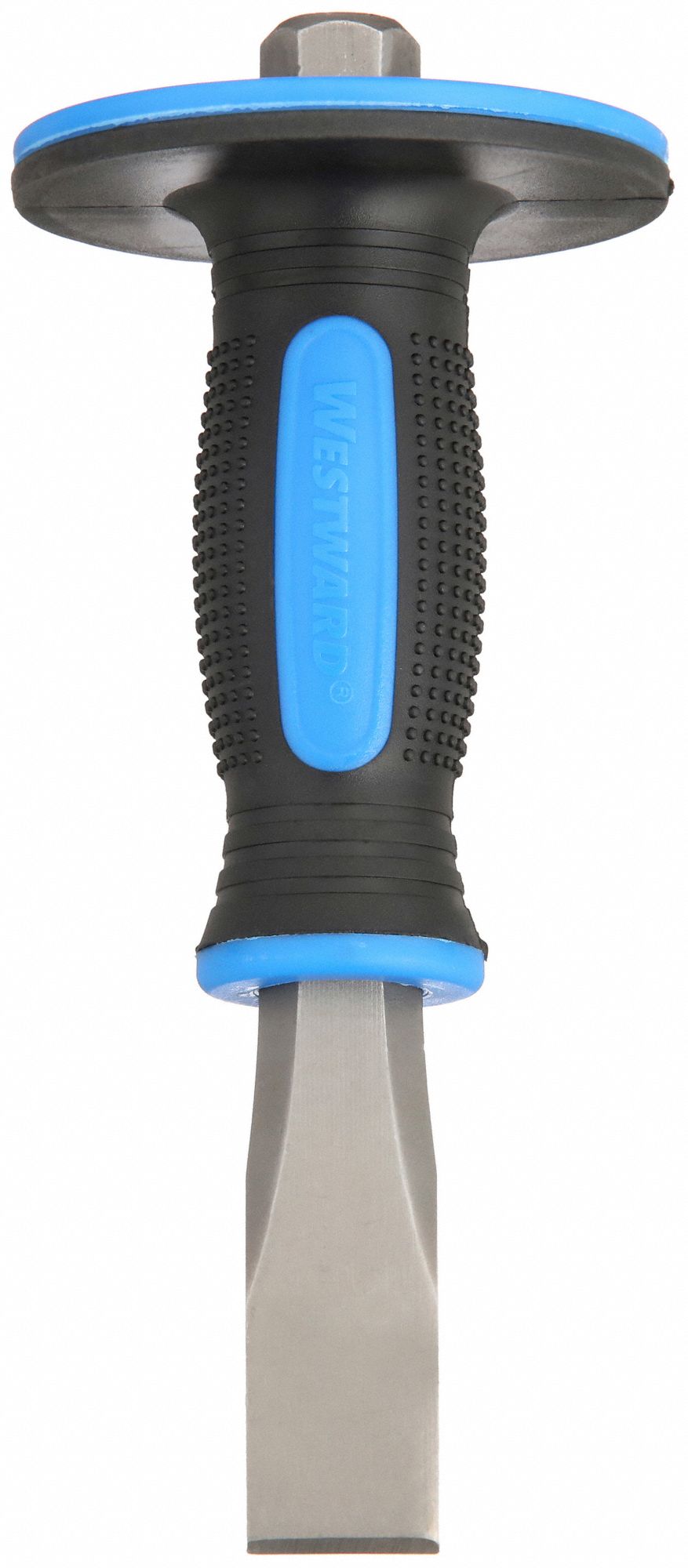 COLD CHISEL, STEEL, 1 IN BLADE W, 8 IN OVERALL L, CUSHIONED GRIP, INCLUDES HANDGUARD, 2AJJ6