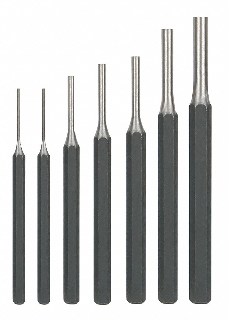 Pin Punch Set 1/16 To 5/16 In 7 Pc