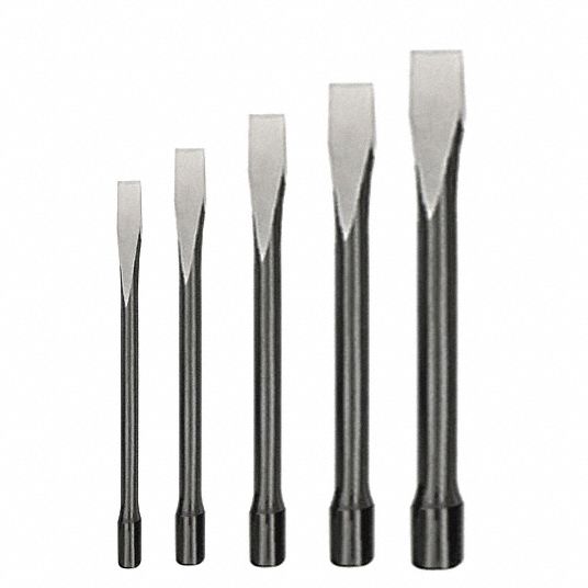 WESTWARD Cold Chisel Set Steel, 3/8 in_1/2 in_5/8 in_3/4 in_7/8 in