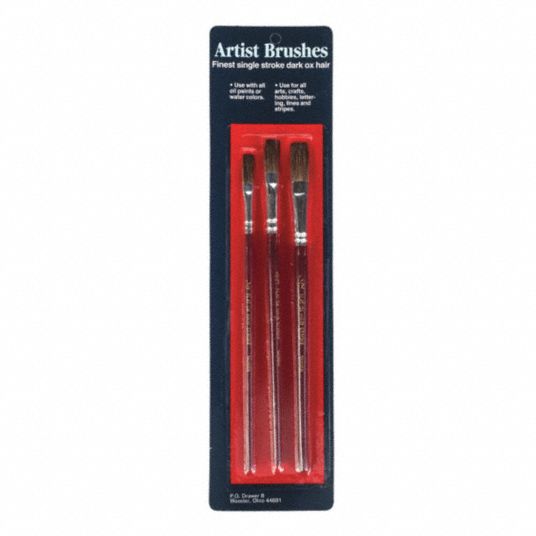 WOOSTER, Artist Brush, (1) Each 1/4 in, 3/8 in, 1/2 in, Paint Brush Set 2AJR9F5113 Grainger